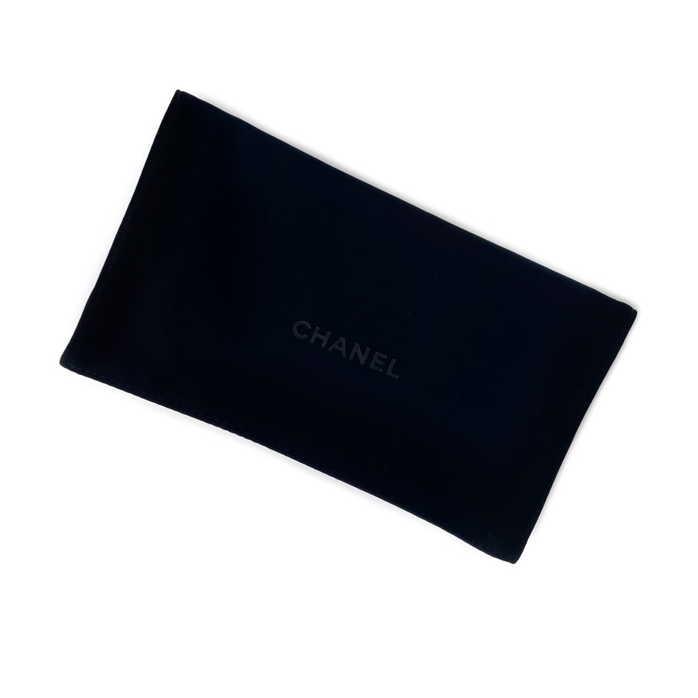Chanel Dust Bag for Long Wallet and SLG, Black Velvet Bifold Envelope Style